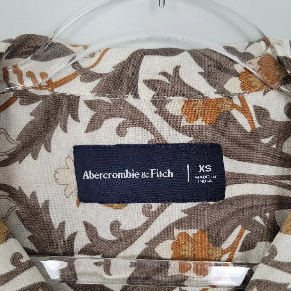 Abercrombie & Fitch Size XS Men's Button Shirt Camp Short Sleeve Floral Multi - Picture 12 of 12